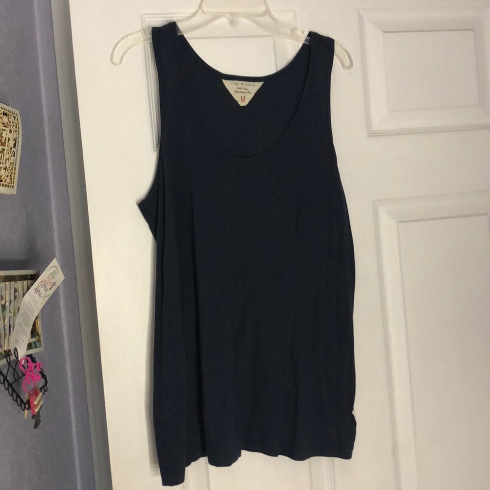 rag & bone navy blue tank top size medium